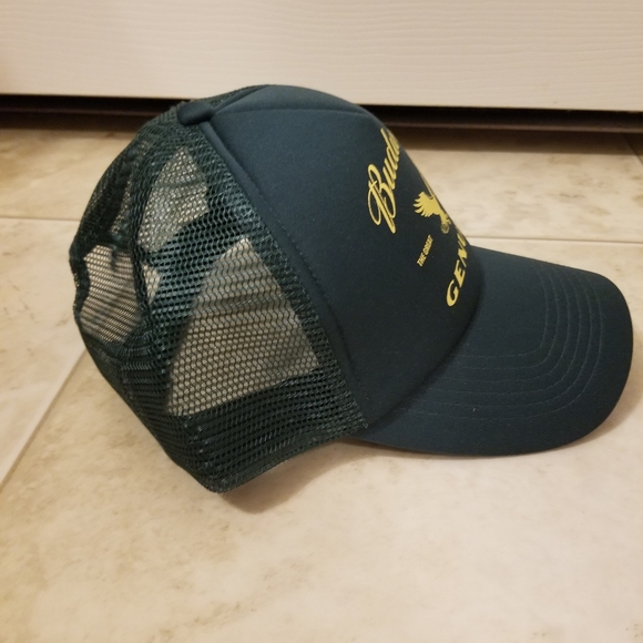 Budweiser genuine green printed trucker hat cap mesh snap back - Picture 4 of 9